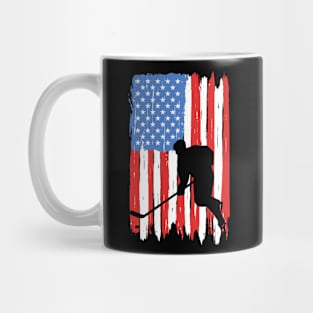American Flag Hockey Ice Graphic Mug